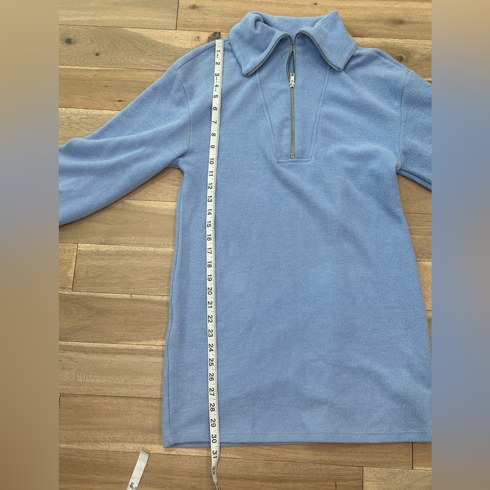 Zara light blue Soft High Collar Quarter Zip Dress 2 for $20 - Picture 6 of 6